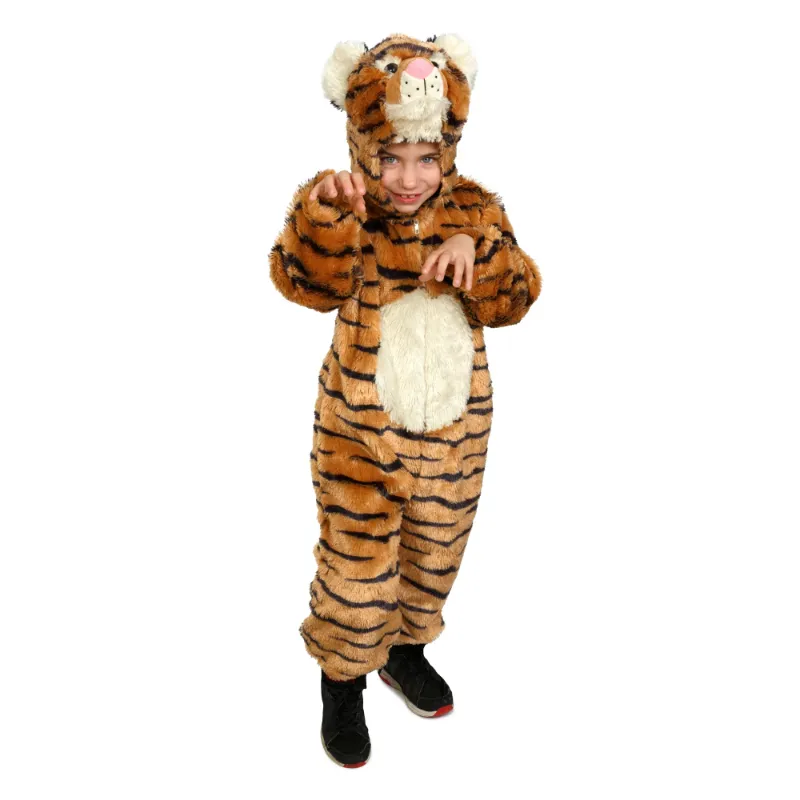 Photo 1 of Dress Up America Tiger Costume – Plush Animal Tiger Costume for Kids 12-14
