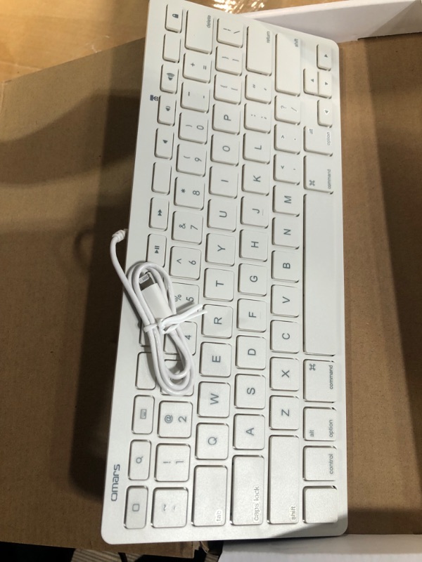 Photo 3 of Omars MFI Certified iPad Wired Keyboard Plug-On-Go Keyboard with 8-pin Lightning Connector Compatible with Apple iPhone, iPad, or iPod Touch, Great for PARCC and Smarter Balanced Tests 78 Keys