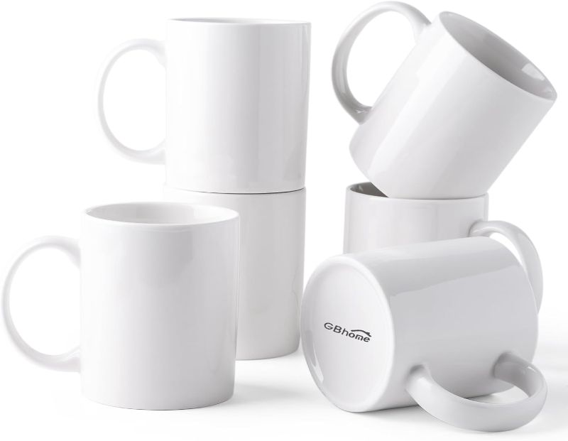 Photo 1 of (READ NOTES) GBHOME 12 OZ Off White Coffee Mugs, Ceramic Bulk Coffee Mugs with Large Handle for Man, Woman, Light Weight Coffee Mugs Set of 6 for Latte/Cappuccino/Cocoa/Milk, Dishwasher & Microwave Safe
