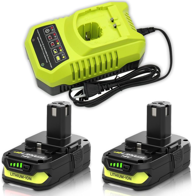 Photo 1 of * used * 
 2Pack 3.0Ah 18V Replacement for Ryobi 18V Battery and Charger Combo 