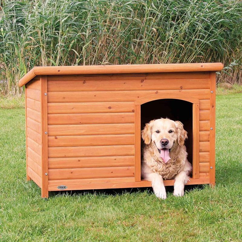 Photo 3 of (READ NOTES) TRIXIE Pet Products Dog Club House, Large,Glazed Pine,40.75x26.75x28.25 Inch (Pack of 1),39552 40.75 x 26.75 x 28.25 inch Brown