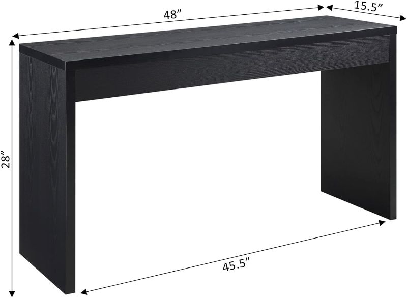 Photo 3 of (READ NOTES) Convenience Concepts Northfield Hall Console Desk Table, Black 48 x 15.5 x 28