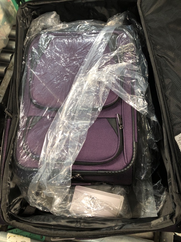 Photo 3 of (READ NOTES) U.S. Traveler Aviron Bay Expandable Softside Luggage with Spinner Wheels, Purple, 2-Piece Set (23/31) 2-Piece Set (23/31) Purple