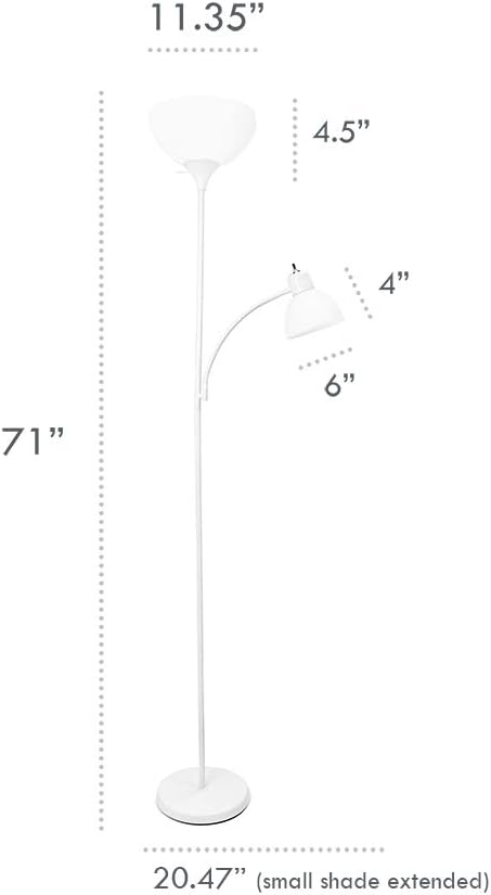 Photo 3 of (READ NOTES) Simple Designs Floor Lamp with Reading Light, Black Color