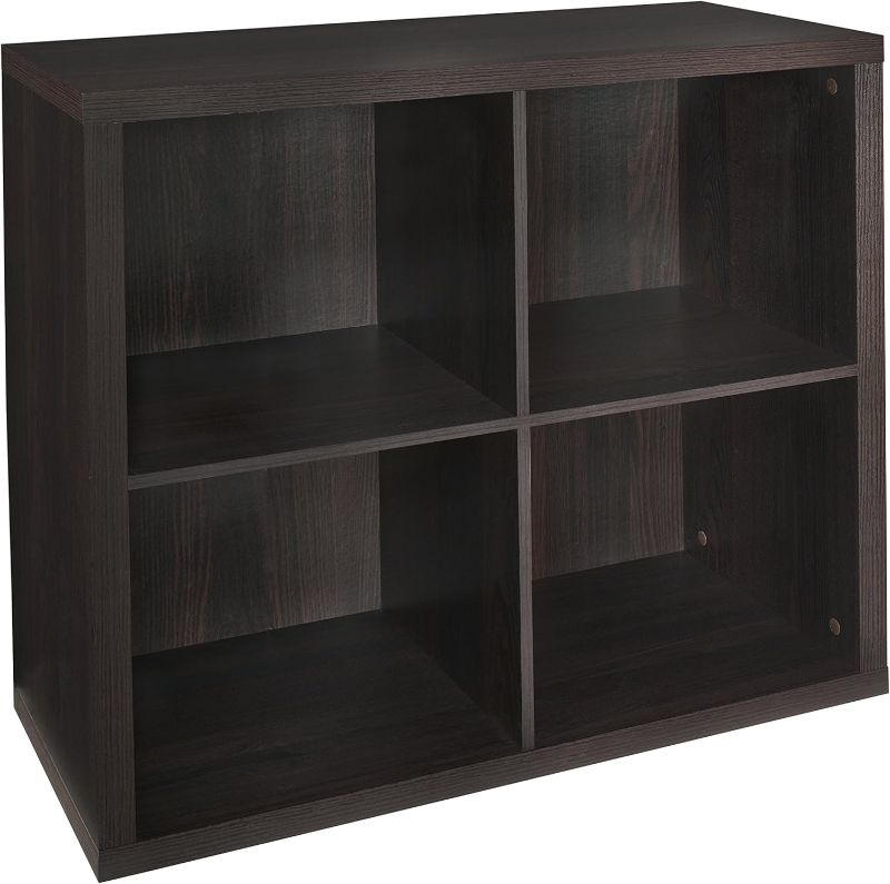 Photo 1 of (READ NOTES) ClosetMaid 4108 Decorative 4-Cube Storage Organizer, Black Walnut Black Walnut 4 Cube