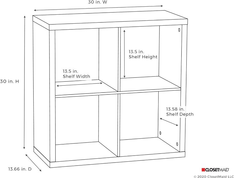 Photo 3 of (READ NOTES) ClosetMaid 4108 Decorative 4-Cube Storage Organizer, Black Walnut Black Walnut 4 Cube