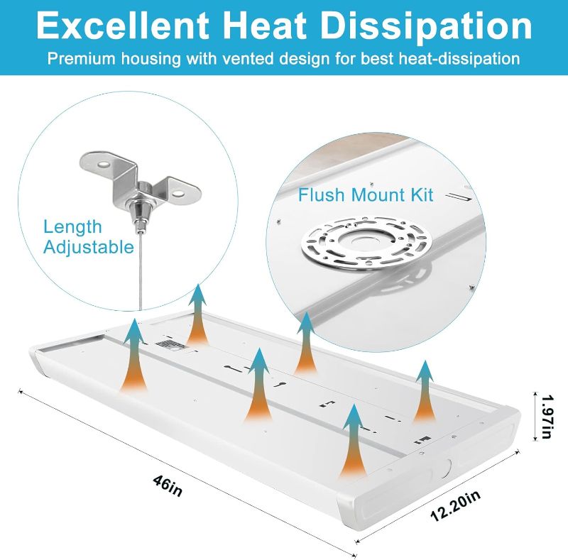 Photo 3 of (READ NOTES) Lightdot 4 Pack LED High Bay Shop Light, 4FT (Large Area Illumination) 265W 37100LM [Eqv.1060W MH/HPS] 5000K Linear Hanging Light for Warehouse, Energy Saving Upto 10000KW*4/5Yrs(5Hrs/Day) 4FT-265W |4P