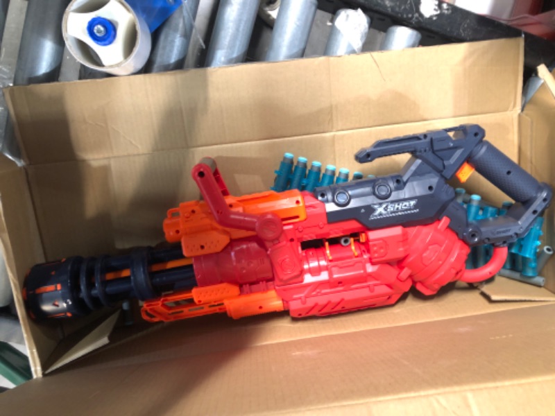 Photo 2 of (READ NOTES) XShot Excel Crusher (35-Dart Clip + 48 Darts) by ZURU, Red Foam Dart Blaster, Toy Blaster, Belt Automatically Rotates, Slam Fire, Toys for Kids, Teens, Adults (Red)