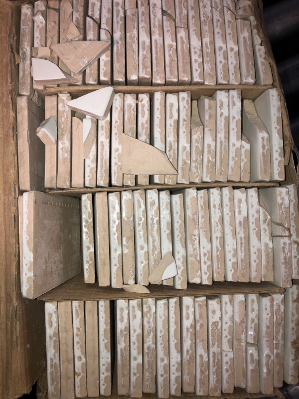 Photo 2 of (READ NOTES) Bedrosians Cloe Gloss Ceramic Tile 2.5" x 8", White (76-Pack, 10.64 SF) 2.5" x 8" x 3/8" White