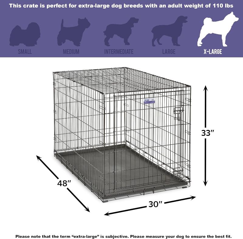 Photo 4 of (READ NOTES) MidWest Homes for Pets Newly Enhanced Single and Double Door iCrate Dog Crate 48-Inch w/Divider Single Door