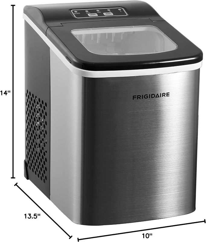 Photo 3 of (READ NOTES) Frigidaire Compact Countertop Ice Maker, Makes 26 Lbs. Of Bullet Shaped Ice Cubes Per Day, Silver Stainless
