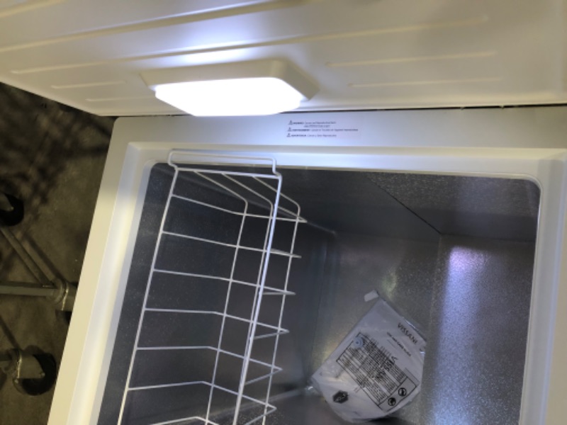 Photo 8 of ***USED - MAJOR DAMAGE - UNTESTED - SEE CLERK COMMENTS***
Vissani 4.9 cu. ft. Manual Defrost Chest Freezer with LED Light Type in White Garage Ready