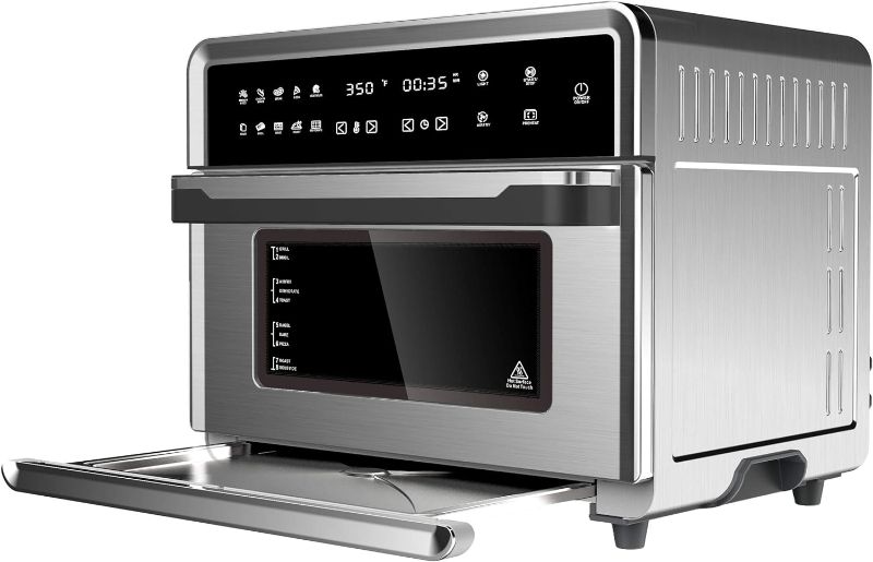 Photo 1 of (READ NOTES) Megachef 10 in 1 Electronic Multifunction 360 Degree Hot Air Technology Countertop Oven, Silver Chrome
