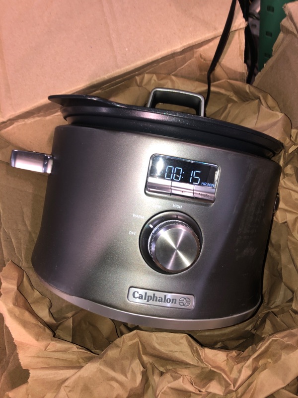 Photo 2 of (READ NOTES) Calphalon Slow Cooker with Digital Timer and Programmable Controls, 5.3 Quarts, Stainless Steel