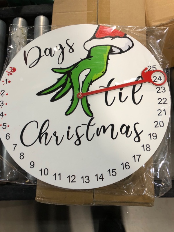 Photo 2 of Grinch Christmas Decorations, 2023 Grinch Christmas Countdown Advent Calendar, Days Till Christmas Wooden Hanging Sign with Stand for Door, Wall, Table - Holiday Indoor Home Decor