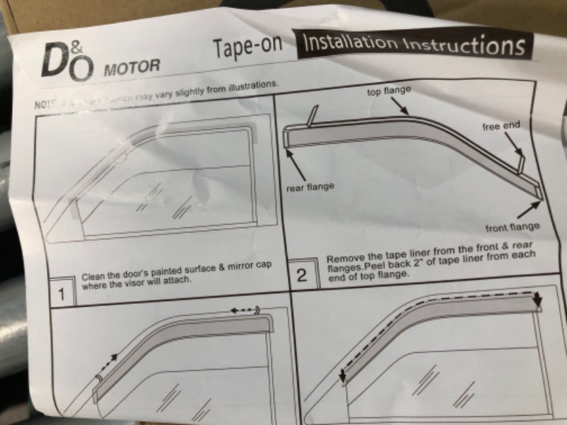 Photo 2 of D&O MOTOR 4pcs Front+Rear Smoke Sun/Rain Guard Outside Mount Tape-On Window Visors for 1992-2000 Chevy/C/K Crew Cab 1995-1999 Tahoe/Yukon 00 5.7L V8 1999-2000 Cadillac Escalade