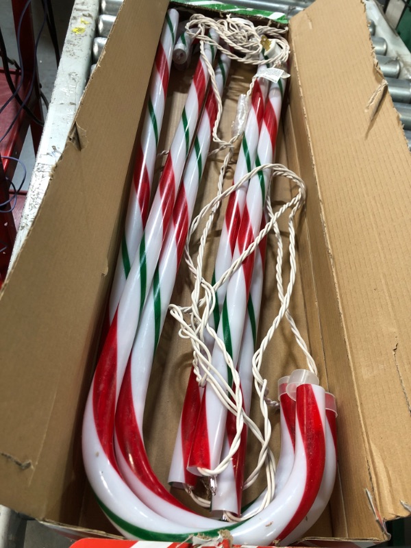 Photo 3 of 26" Christmas Candy Cane Pathway Markers Lights, Set of 6 