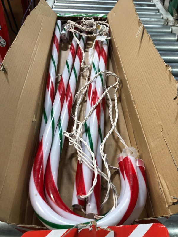 Photo 2 of 26" Christmas Candy Cane Pathway Markers Lights, Set of 6 Pack 