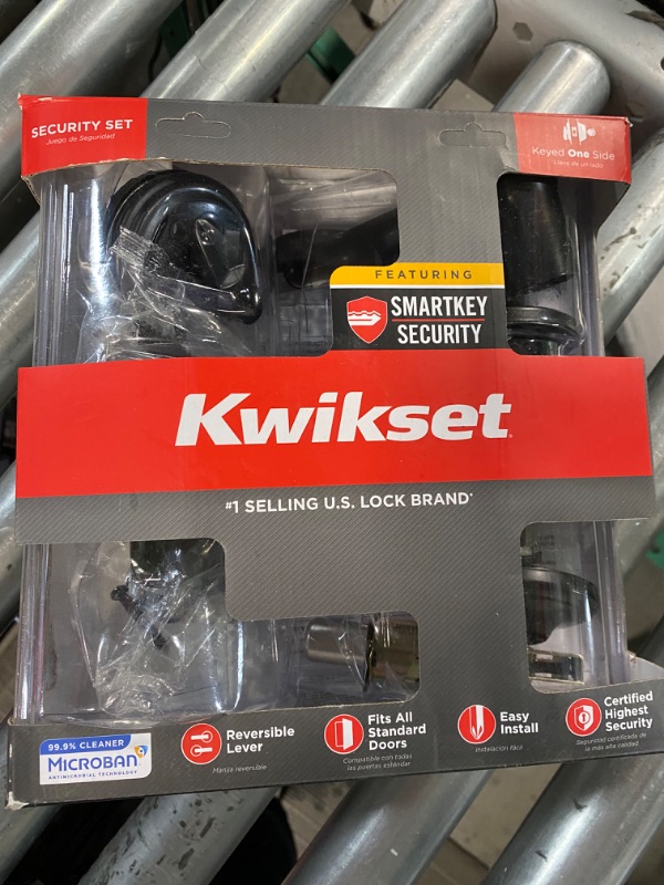 Photo 1 of **SEE NOTES**
Kwikset 991 Tustin Entry Lever and Single Cylinder Deadbolt Combo Pack featuring SmartKey in Venetian Bronze 