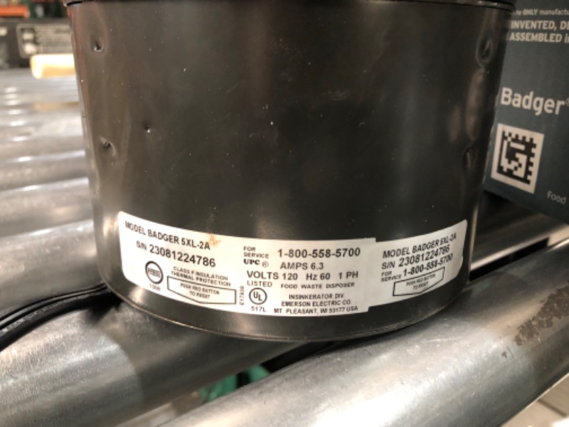 Photo 5 of ***NOT FUNCTIONAL - DOESN'T POWER ON - FOR PARTS - NONREFUNDABLE***
InSinkErator Badger 5XL Corded 1/2-HP Continuous Feed Garbage Disposal
