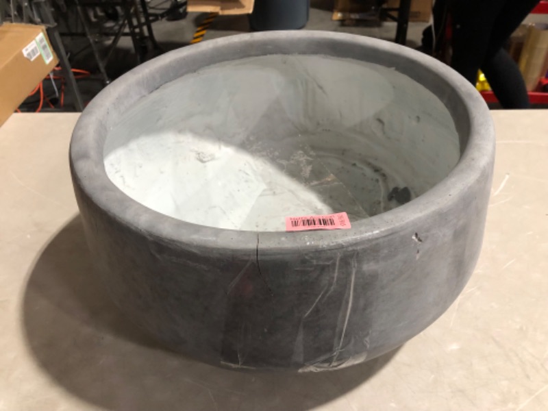Photo 1 of ***DAMAGED - CHIPPED - CRACKED - SEE PICTURES - FOR PARTS - NONREFUNDABLE***
21.6" Grey Concrete Planter
