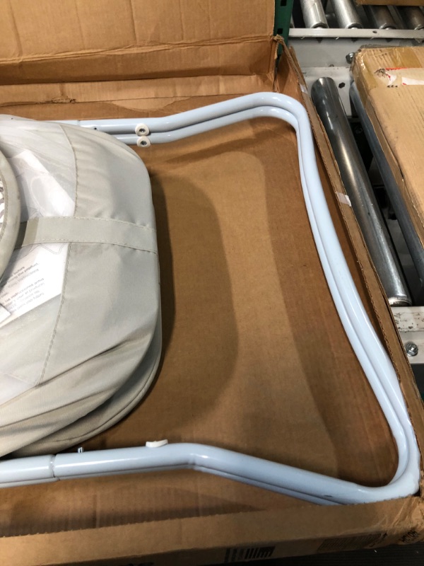 Photo 1 of Dream On Me Karley Bassinet in Grey, Lightweight Portable Baby Bassinet, Quick Fold and Easy to Carry , Adjustable Double Canopy, Indoor and Outdoor Bassinet with Large Storage Basket.
