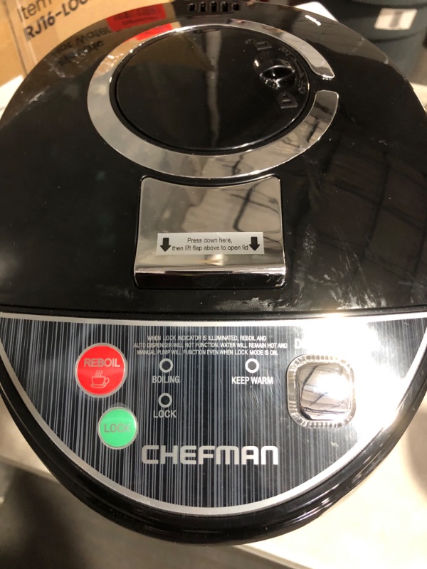 Photo 2 of * item sold for parts * repair * 
Chefman Electric Hot Water Pot Urn w/Auto & Manual Dispense Buttons, 