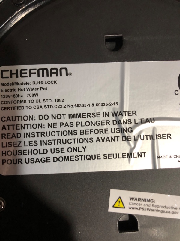 Photo 4 of * item sold for parts * repair * 
Chefman Electric Hot Water Pot Urn w/Auto & Manual Dispense Buttons, 