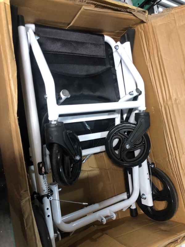 Photo 4 of Ontrip Transport Wheelchair Lightweight Foldable, with Hand Brake - Trolleys, Folding Transport Wheelchair Ultralight Portable Travel, Carry Bag Included OZ10