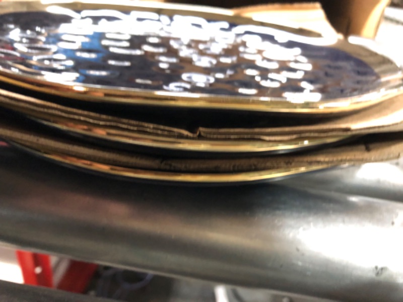 Photo 1 of 10" PLATES ONLY 3 COUNT*
Stone Lain Porcelain  Blue and Golden Rim, Dark Blue