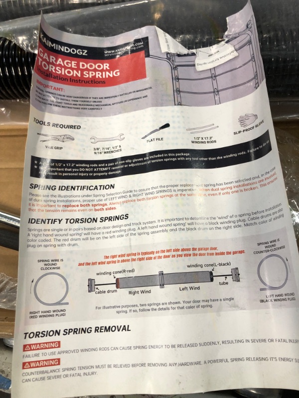 Photo 5 of 0.218 in. Wire x 1.75 in. D x 31 in. L Torsion Springs in White Left and Right Wound Pair for Sectional Garage Doors
