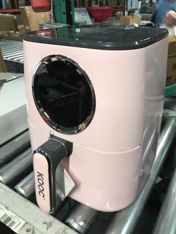 Photo 3 of [BUDDY GROUP] KOOC Large Air Fryer with Accessories, 4.5-Quart Electric Hot Oven Cooker, Free Cheat Sheet, LED Touch Digital Screen, 8 in 1, Customized Temp/Time, Nonstick Basket, Pink 4.5 Quart Pink with Accessory