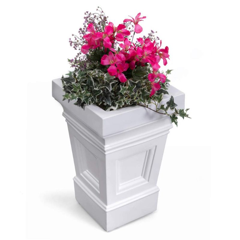 Photo 1 of  Atherton Planter Box – Classic White Indoor or Outdoor Planters – Customizable Self-Watering Feature – Durable, Low Maintenance Construction