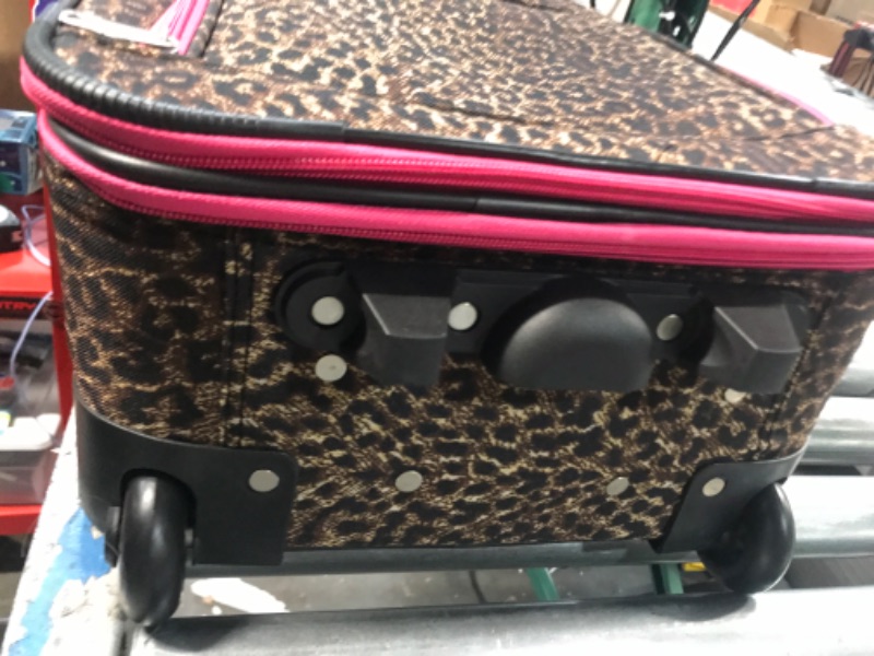 Photo 5 of Rockland Fashion Softside Upright Luggage Set, Pink Leopard, 2-Piece (14/19) 2-Piece Set (14/19) Pink Leopard Standard Packaging