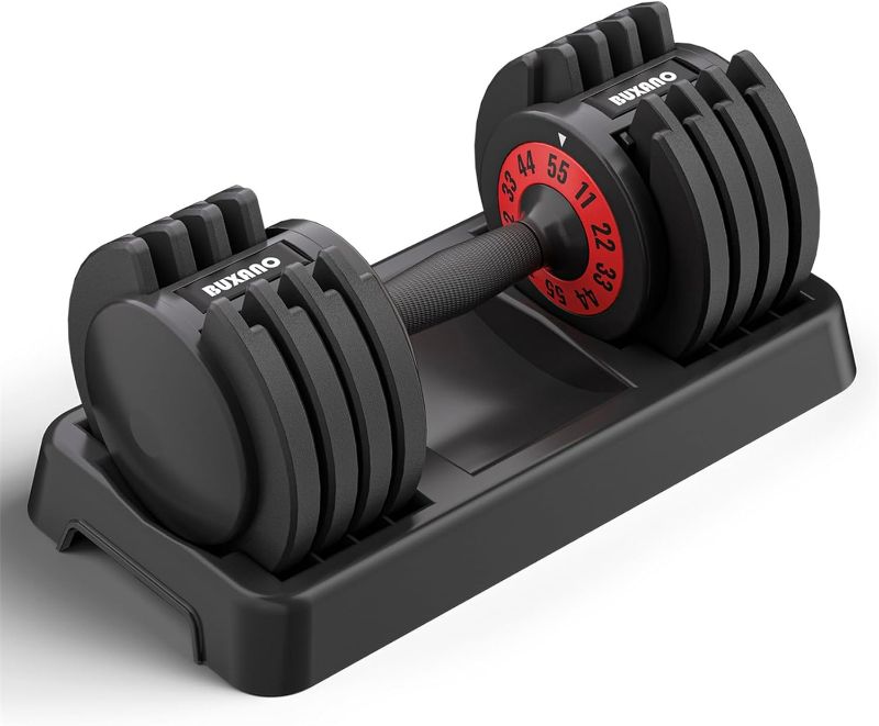 Photo 1 of Adjustable Dumbbells 55LB Single Dumbbell 5 in 1 Free Dumbbell Weights Adjust with Anti-Slip Metal Handle, Ideal for Full-Body Home Gym Workouts