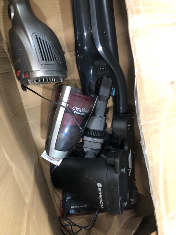 Photo 3 of ***USED - POWER CABLE IS MISMATCHED - UNABLE TO TEST***
Roomie Tec Cordless Vacuum Cleaner, 2 in 1 Handheld Vacuum, High-Power 2200mAh Li-ion Rechargeable Battery