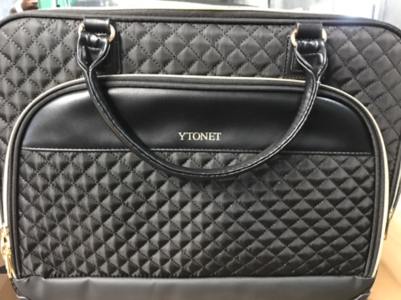 Photo 2 of Ytonet Rolling Briefcase for Women, 17.3 Inch Rolling Laptop Bag Black