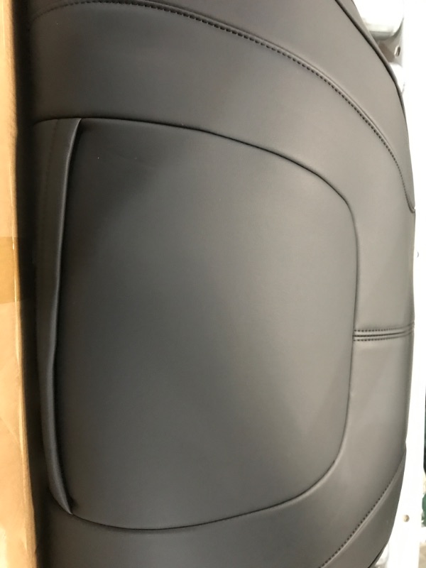 Photo 3 of BASENOR Tesla Model 3 Model Y Model S Model X Leather Seat Back Kick Protectors Kick Mats Black Set of 2