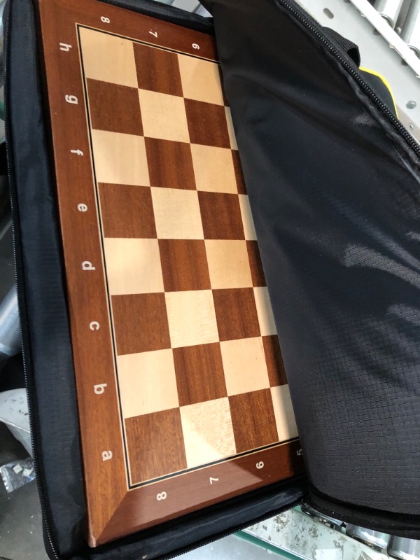 Photo 3 of A&A 18.875" Professional Wooden Tournament Chess Board/Mahogany & Maple Inlaid /2.0" Squares w/Notation 18.875" / 48cm Mahogany & Maple Inlaid - W/ Notation