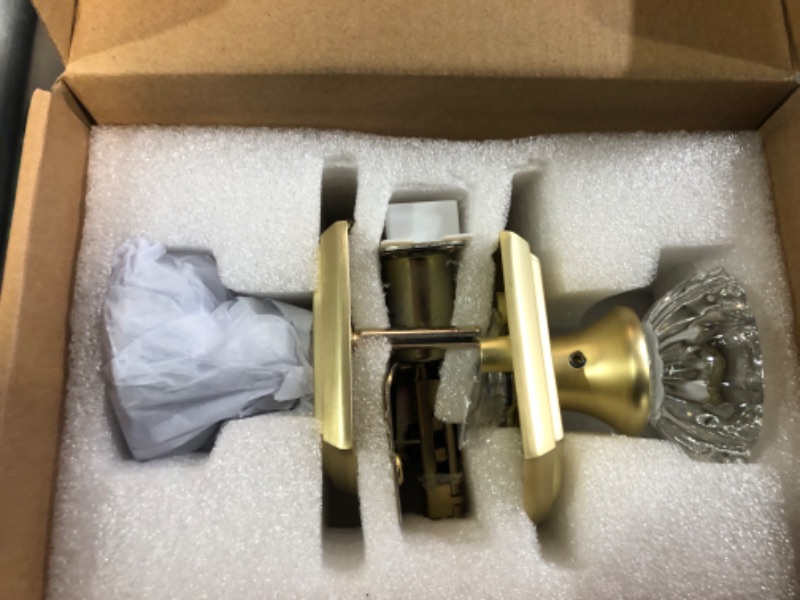 Photo 1 of Orger Crystal Interior Half-Dummy Door Knobs for Cloakroom/French Door, 2 Pack Bronze 