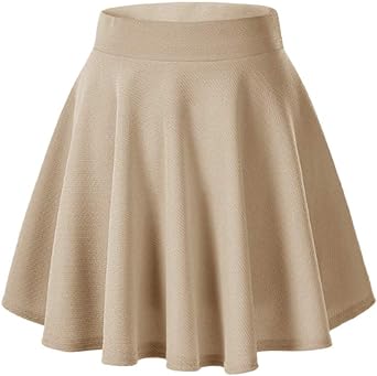 Photo 1 of Afibi Casual Mini Stretch Waist Flared Plain Pleated Skater Skirt Medium