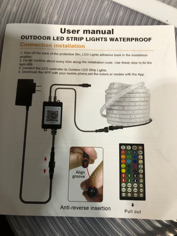 Photo 4 of 300ft Outdoor LED Strip Lights Waterproof With self-adhesive back,IP68 Outside Led Lights 