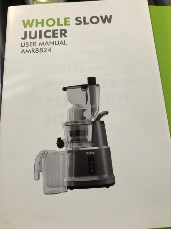 Photo 2 of **PARTS ONLY**
SiFENE Vertical Cold Press Juicer, Slow Masticating Juicer Machine, Juice Maker Extractor Grey