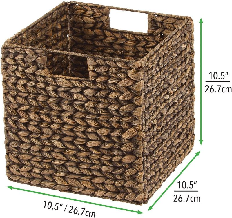 Photo 1 of * used * see images *
mDesign Natural Woven Hyacinth Cube Organizer Basket with Handles, Brown Wash