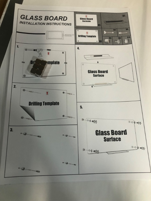 Photo 5 of QUEENLINK Magnetic Glass Whiteboard, 36 x 24 Inches Glass Dry Erase White Board