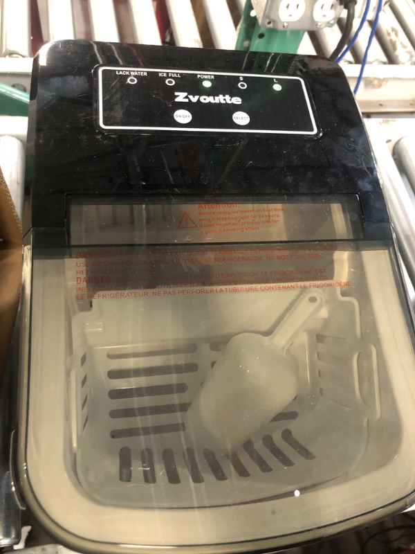 Photo 6 of ***USED AND DIRTY - POWERS ON - UNABLE TO TEST FURTHER***
Portable Countertop Ice Maker Machine - Zvoutte Self-Cleaning 9 Cubes in 8-10 mins, 26 lbs/24 