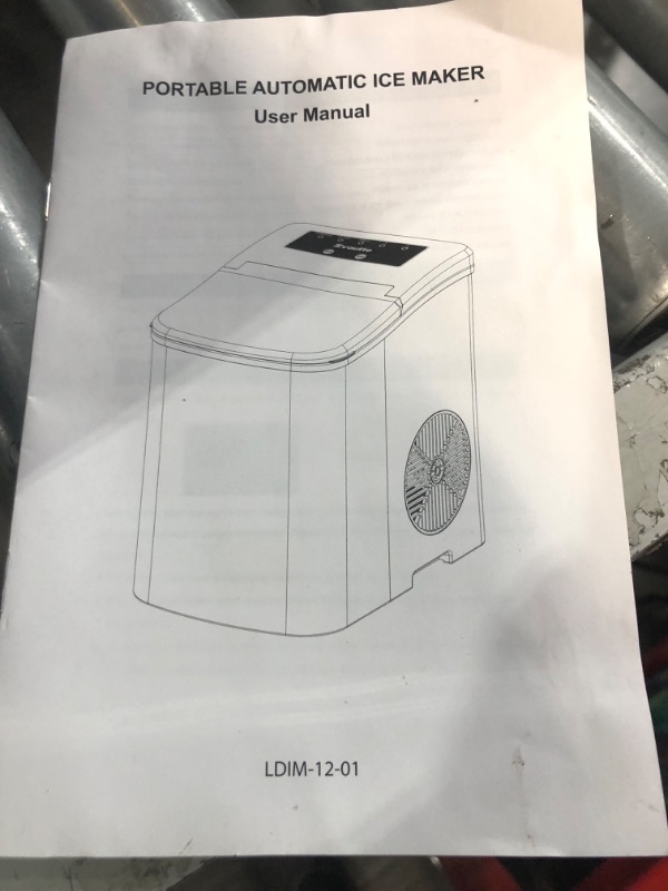 Photo 8 of ***USED AND DIRTY - POWERS ON - UNABLE TO TEST FURTHER***
Portable Countertop Ice Maker Machine - Zvoutte Self-Cleaning 9 Cubes in 8-10 mins, 26 lbs/24 