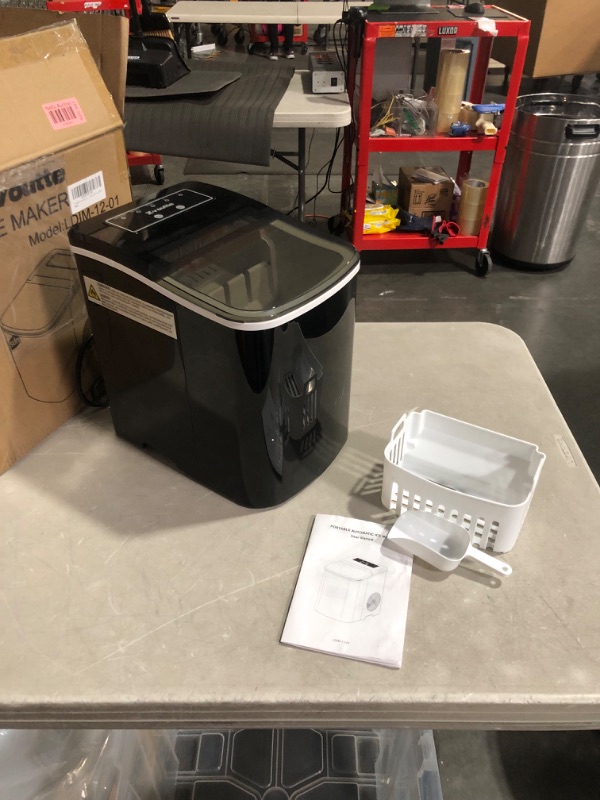 Photo 2 of ***USED AND DIRTY - POWERS ON - UNABLE TO TEST FURTHER***
Portable Countertop Ice Maker Machine - Zvoutte Self-Cleaning 9 Cubes in 8-10 mins, 26 lbs/24 