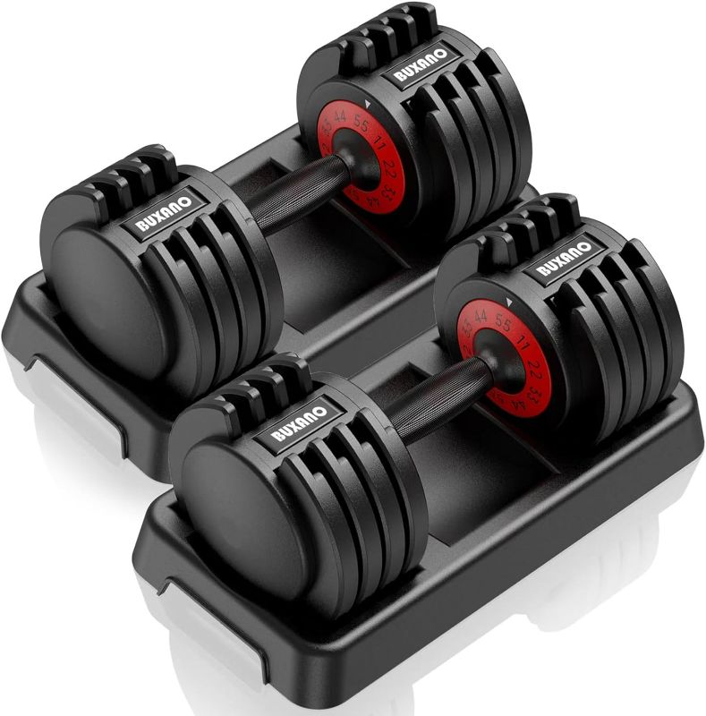 Photo 1 of Adjustable Dumbbell 55LB 5 In 1 Single Dumbbells for Multiweight Options with Anti-Slip Metal 