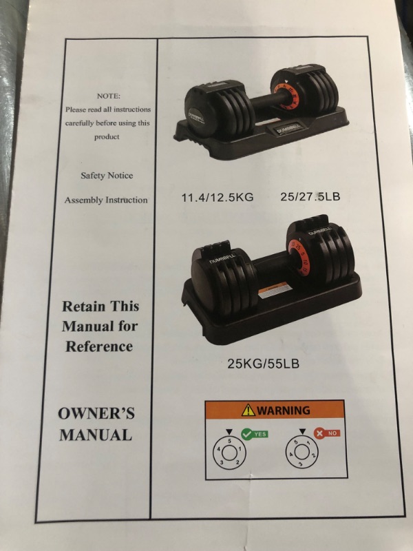 Photo 2 of Adjustable Dumbbell 55LB 5 In 1 Single Dumbbells for Multiweight Options with Anti-Slip Metal 